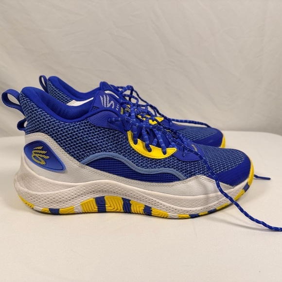 Under Armour Curry Men’s Basketball Athletic Shoe Size 11.5 Blue, Yellow & White main image 10